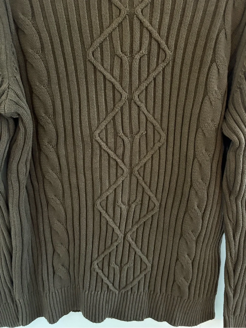 Banana Republic Olive Cable Crewneck Sweater 100% Cotton